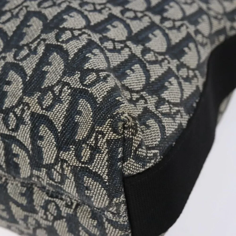Authentic Christian Dior Trotter Canvas Shoulder Bag Navy Silver - Picture 2 of 16